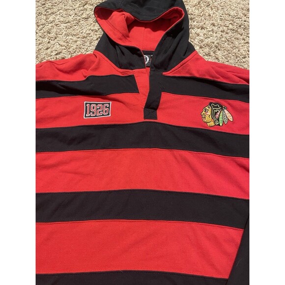 Chicago Blackhawks Rugby Pullover Hoodie by Starter Or KLEW. Size XL - Picture 8 of 9